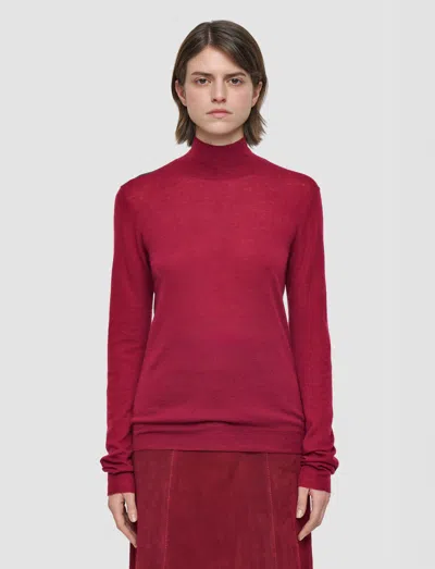 Joseph Cashair High Neck Jumper In Red