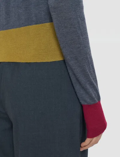Joseph Overlay Cashair Mock Neck Jumper In Gray