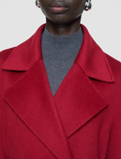 Joseph Arline Double Face Cashmere Coat In Red