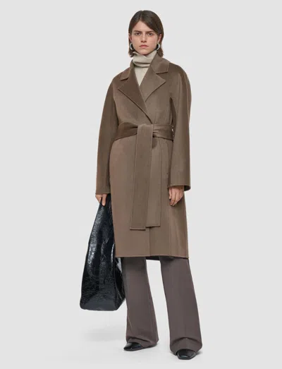 Joseph Costa Double Face Cashmere Coat In Brown