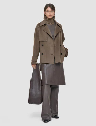 Joseph Womens Mushroom Marne Double-face Wool And Cashmere-blend Coat In Brown