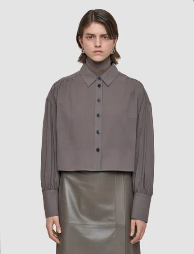 Joseph Anais Wool Voile Blouse In Brown