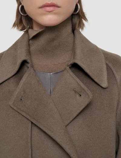 Joseph Womens Mushroom Marne Double-face Wool And Cashmere-blend Coat In Brown