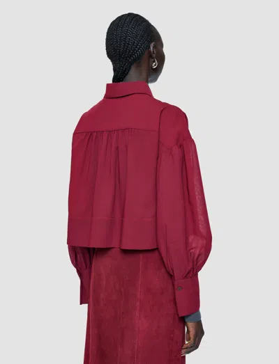 Joseph Anais Wool Voile Blouse In Red