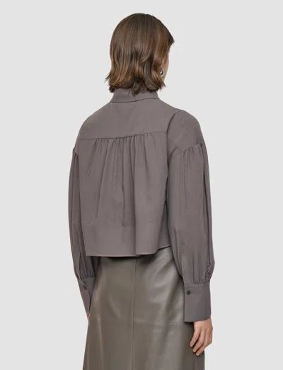 Joseph Anais Wool Voile Blouse In Brown