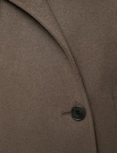 Joseph Womens Mushroom Marne Double-face Wool And Cashmere-blend Coat In Brown