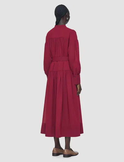 Joseph Emma Wool Voile Dress In Red