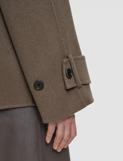 Joseph Womens Mushroom Marne Double-face Wool And Cashmere-blend Coat In Brown