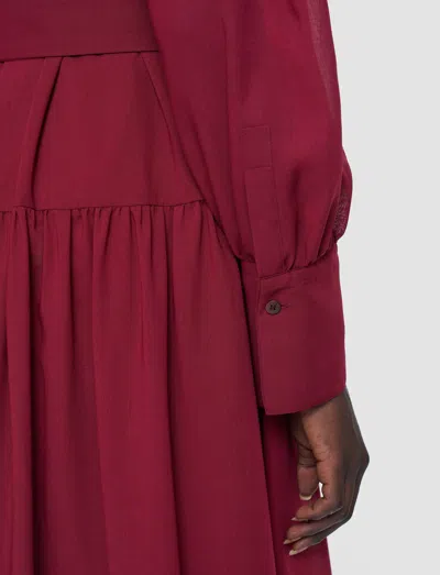 Joseph Emma Wool Voile Dress In Red