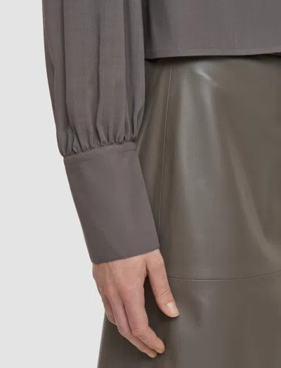 Joseph Anais Wool Voile Blouse In Brown
