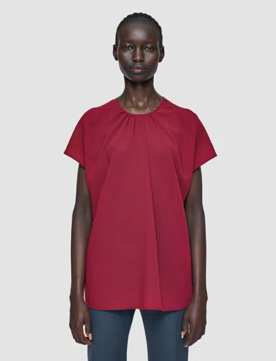 Joseph Broca Wool Voile Blouse In Red
