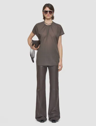 Joseph Broca Wool Voile Blouse In Brown