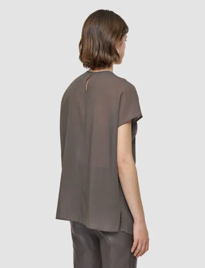 Joseph Broca Wool Voile Blouse In Brown