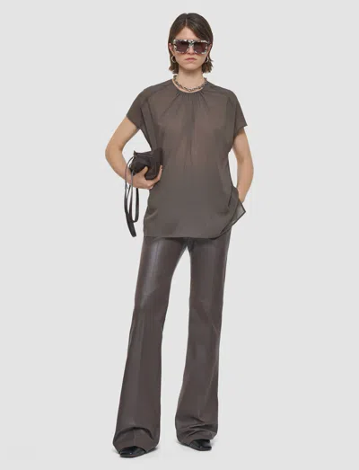 Joseph Broca Wool Voile Blouse In Brown