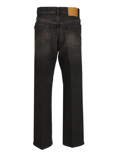 Haikure High-waisted Wide-leg Jeans With Vintage Faded Finish In Black