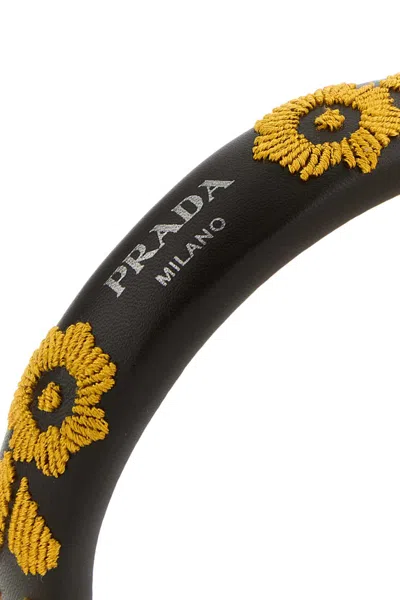 Prada Brown Nappa Leather Hairband