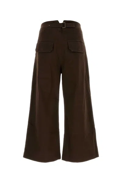 Entire Studios Brown Stretch Cotton Cinch Pant In Brown