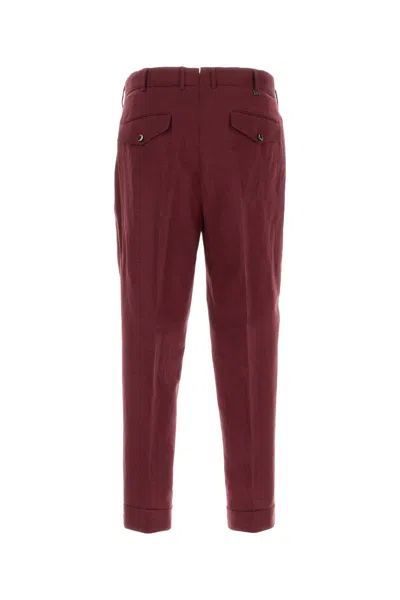 Pt Torino Turn-up Hem Tapered Trousers In Red