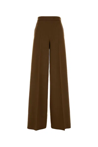 Max Mara Pantalone Dalla Gamba Ampia Axe1234 In Cammello Donna