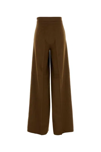 Max Mara Pantalone Dalla Gamba Ampia Axe1234 In Cammello Donna