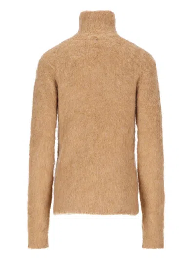 Sportmax Camel Stretch Alpaca Blend Elgar Sweater In Brown