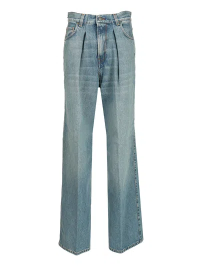 Haikure Candy Pleated Boyfriend Jeans In Blue