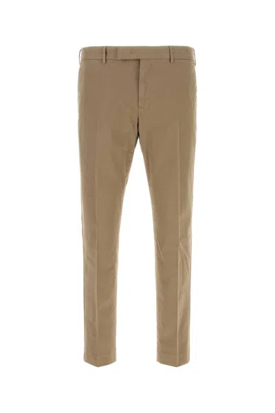 Pt Torino Cappuccino Stretch Cotton Pant In Neutral