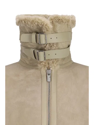 Burberry Shearling Aviator Jacket For In Neutral