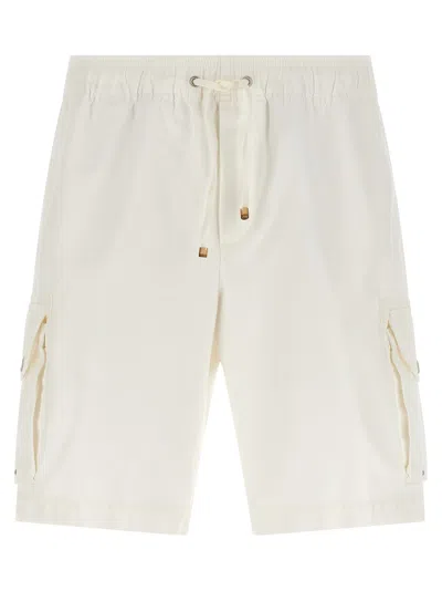 Brunello Cucinelli Cargo Pocket Bermuda Shorts Bermuda And Short White In Neutral