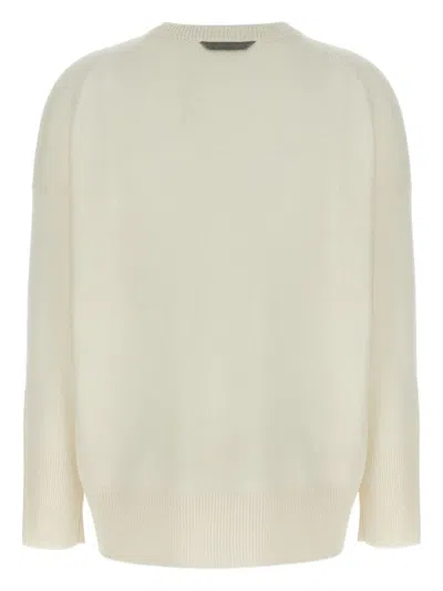 Brunello Cucinelli Cashmere Knit With Shiny Detail Clothing In Neutral