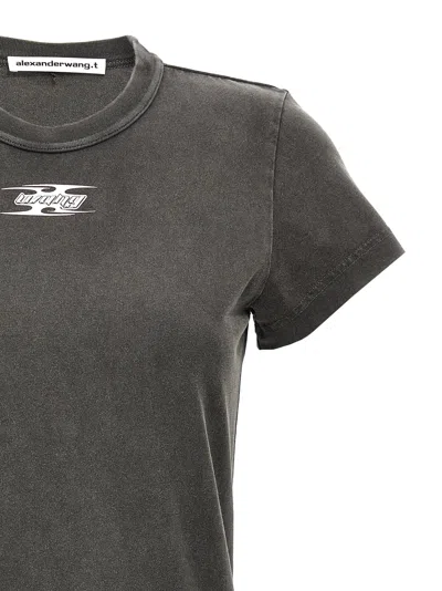 Alexander Wang T Charcoal Cotton T-shirt Mini Dress In Gray