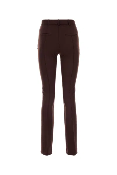 Sportmax Skinny Ricetta Pant In Stretch Nylon In Brown