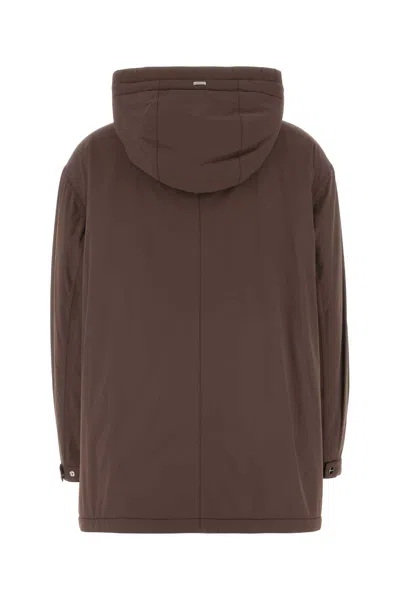 Herno Brown Stretch Nylon Jacket In Gray