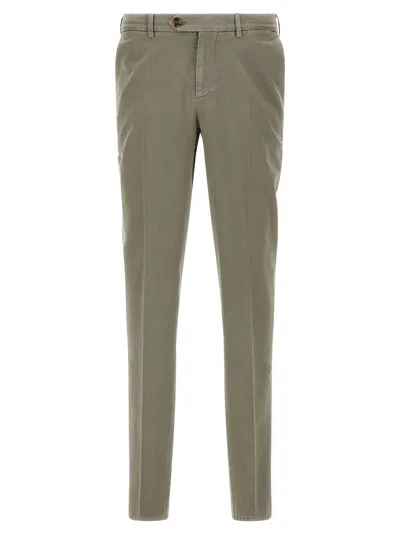 Brunello Cucinelli Cotton Trousers With Back Pockets And Belt Loops In Gray