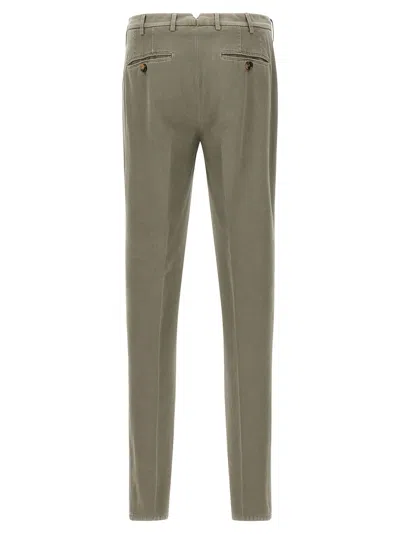 Brunello Cucinelli Cotton Trousers With Back Pockets And Belt Loops In Gray