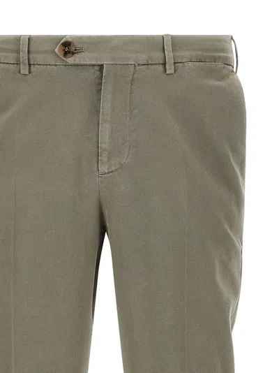 Brunello Cucinelli Cotton Trousers With Back Pockets And Belt Loops In Gray