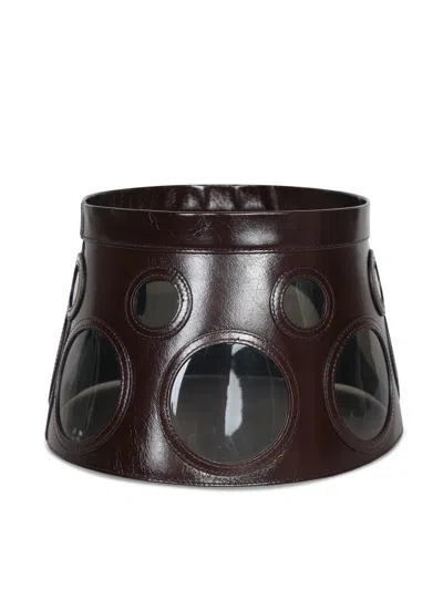 Prada Dark Brown Leather Hat