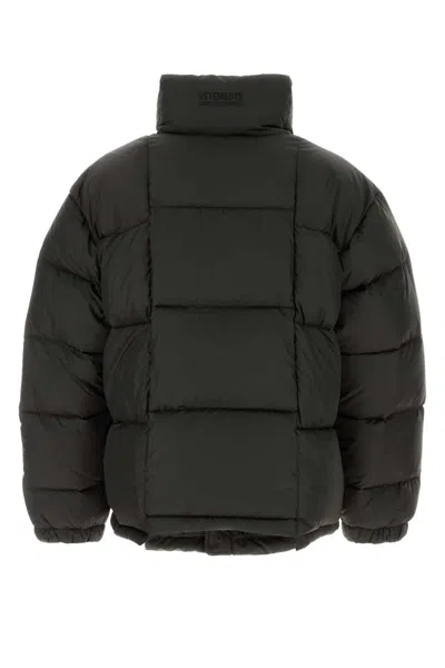 Vetements Dark Down Jacket With High Collar In Black
