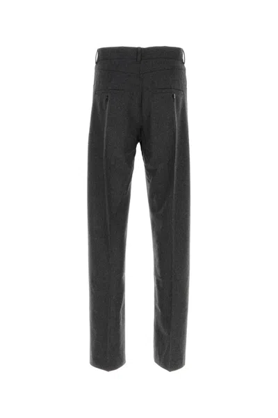 Random Identities Pantalone In Flanella Grigio Scuro Uomo In Black
