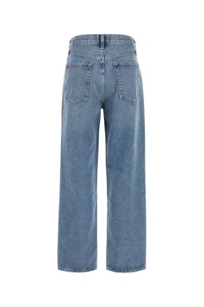 Agolde Franka Pleated High-rise Wide-leg Jeans In Blue