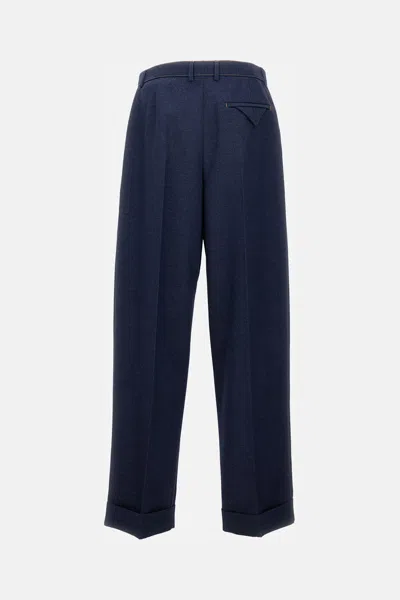 Bottega Veneta Tailored Long Trousers With Side Pockets And Zip Fastening In Blue