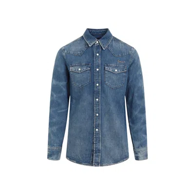 Givenchy Straight Denim Shirt In Blue