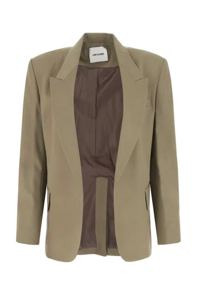 Low Classic Wool Blazer With Back Slit In Brown