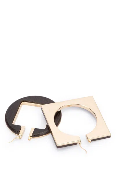 Jacquemus Geometric Gold-tone Hoop Earrings