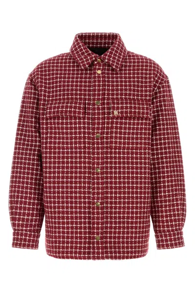 Amiri Red Embroidered Boucle Jacket In Burgundy