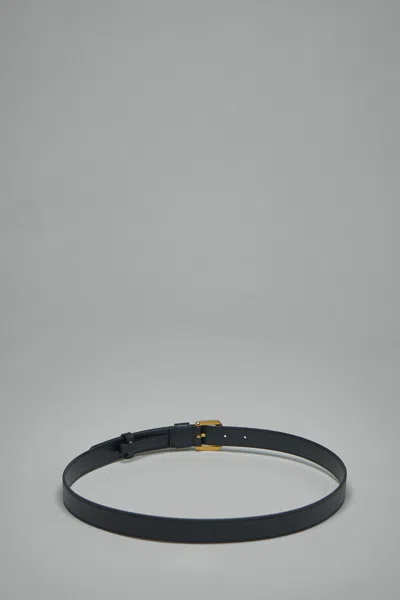 Valentino V-logo Signature Belt In Shiny Calfskin In Black