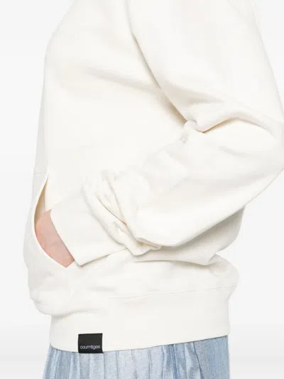 Courrèges Embroidered Oversized Hoodie Clothing In Yellow