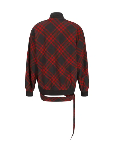 Burberry Embroidered Polyester Blend Bomber Jacket In Red