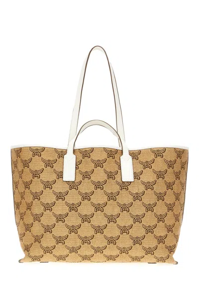 Mcm Printed Synthetic Leather Shopping Bag