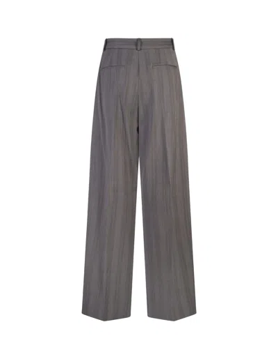 Sportmax Embroidered Stretch Wool Blend Andalo1234 Pant In Gray